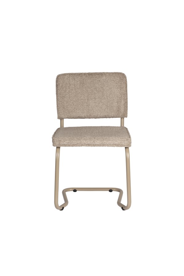 ZUIVER Ridge spisebordsstol - Kink Soft beige stoff og rrformet ramme
