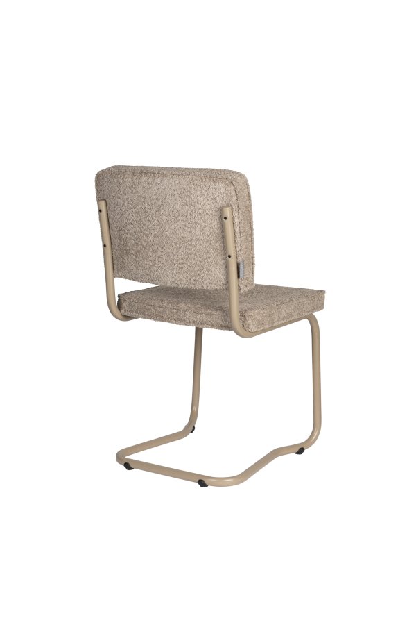 ZUIVER Ridge spisebordsstol - Kink Soft beige stoff og rrformet ramme