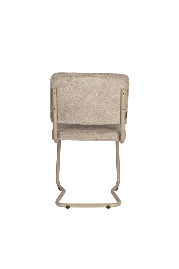 ZUIVER Ridge spisebordsstol - Kink Soft beige stoff og rrformet ramme