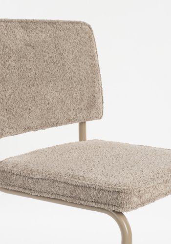 ZUIVER Ridge spisebordsstol - Kink Soft beige stoff og rrformet ramme