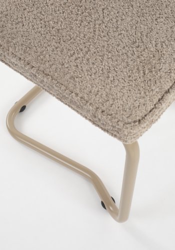 ZUIVER Ridge spisebordsstol - Kink Soft beige stoff og rrformet ramme