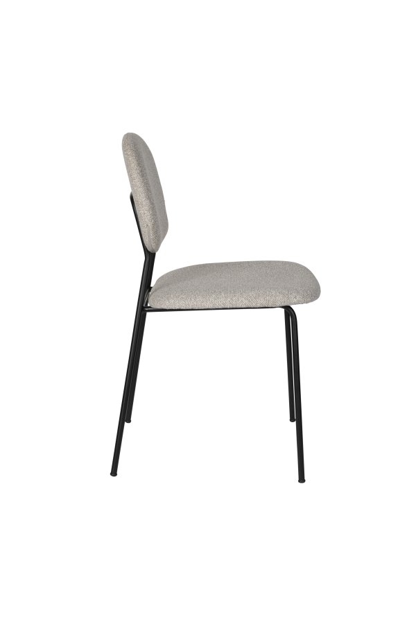 WHITE LABEL LIVING Roos spisestuestol - lys beige/gr polyester og svart stl