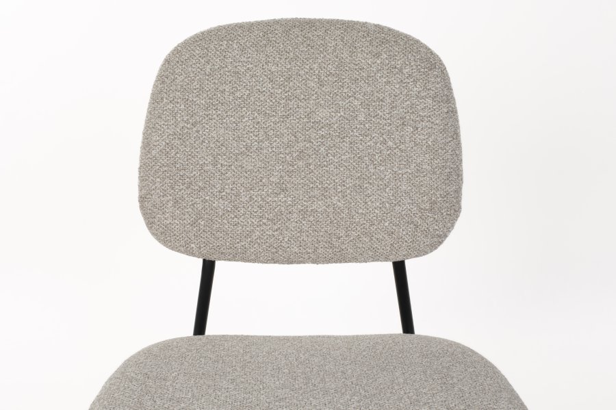 WHITE LABEL LIVING Roos spisestuestol - lys beige/gr polyester og svart stl