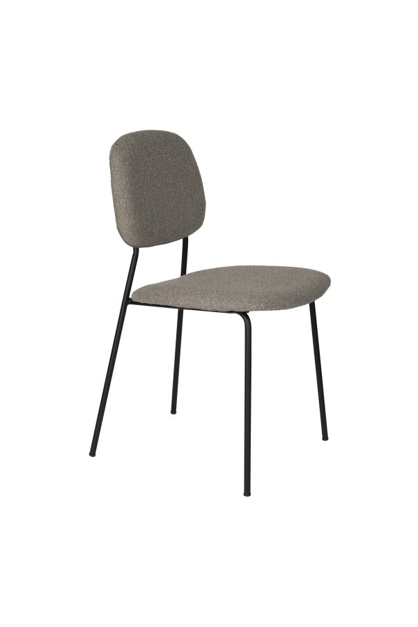 WHITE LABEL LIVING Roos spisestuestol - varm beige/gr polyester og svart stl