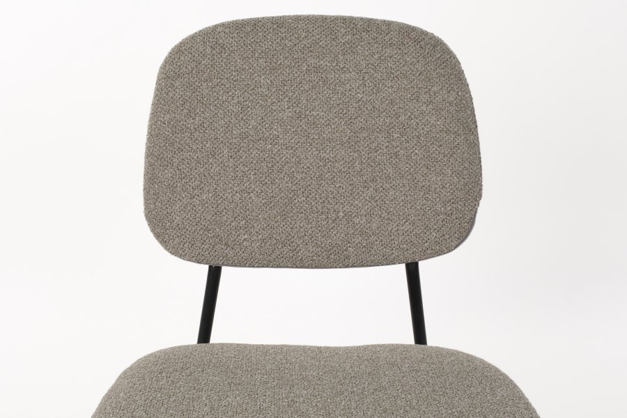 WHITE LABEL LIVING Roos spisestuestol - varm beige/gr polyester og svart stl