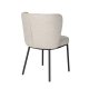 WHITE LABEL LIVING Guus spisestuestol - beige bouclé polyester og svart metall