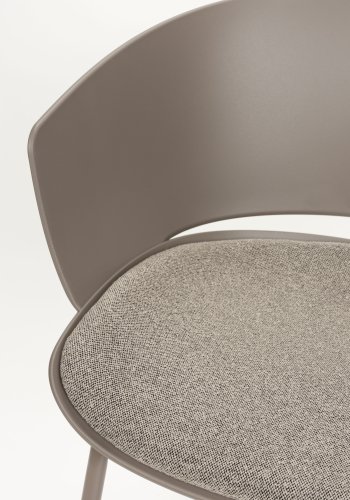 WHITE LABEL LIVING Jessica spisestuestol, med armlen - gr polypropylen/polyester/metall