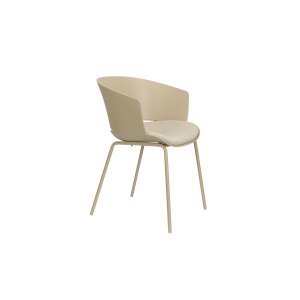 WHITE LABEL LIVING Jessica spisebordsstol, m. armln - beige polypropylen/polyester/metal