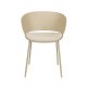 WHITE LABEL LIVING Jessica spisestuestol, med armlen - beige polypropylen/polyester/metall