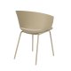 WHITE LABEL LIVING Jessica spisestuestol, med armlen - beige polypropylen/polyester/metall