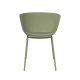WHITE LABEL LIVING Jessica spisestuestol, med armlen - grnn polypropylen/polyester/metall