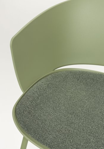 WHITE LABEL LIVING Jessica spisestuestol, med armlen - grnn polypropylen/polyester/metall