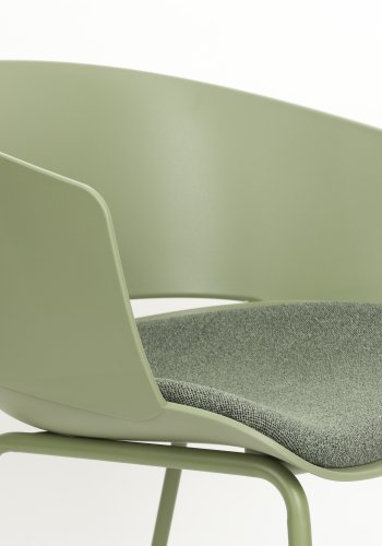 WHITE LABEL LIVING Jessica spisestuestol, med armlen - grnn polypropylen/polyester/metall