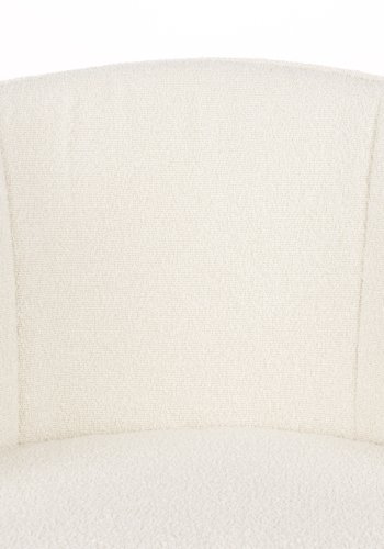 WHITE LABEL LIVING Joa spisestuestol, med armlen - hvit polyester og svart jern