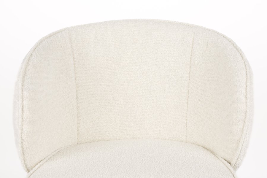 WHITE LABEL LIVING Joa spisestuestol, med armlen - hvit polyester og svart jern