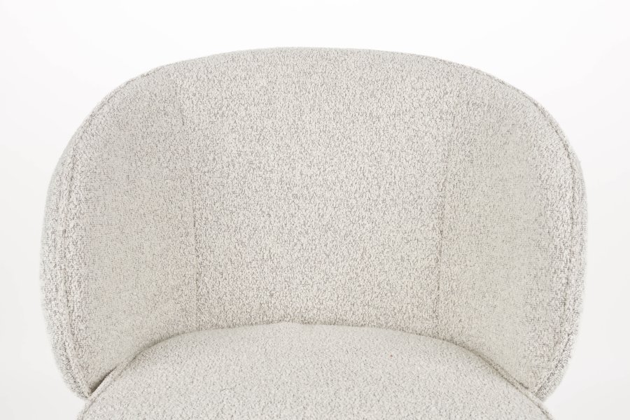 WHITE LABEL LIVING Joa spisestuestol, med armlen - beige polyester og svart jern