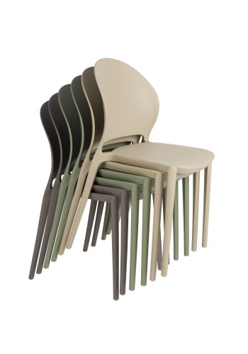 WHITE LABEL LIVING Sjoerd hagestol, stabelbar - grnn polypropylen