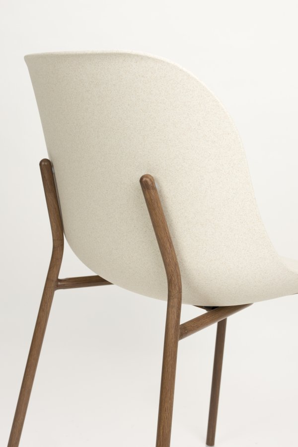 WHITE LABEL LIVING Spisestuestol i hvete – hvit polypropylen og metall