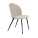 ZUIVER Koselig spisestol - beige polyesterflyel og sort metall