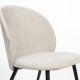 ZUIVER Koselig spisestol - beige polyesterflyel og sort metall