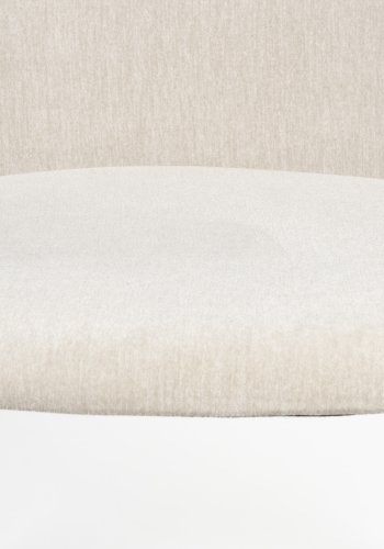 ZUIVER Koselig spisestol - beige polyesterflyel og sort metall