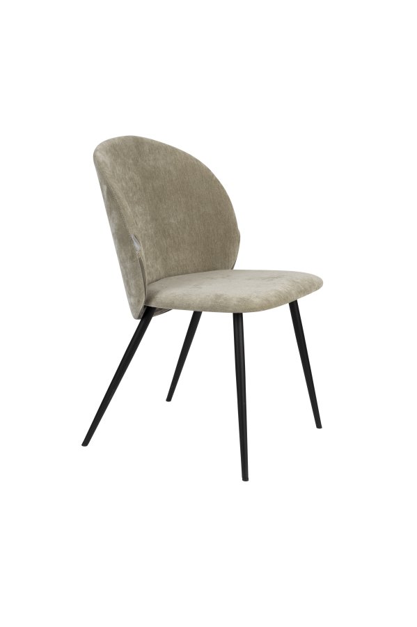 ZUIVER Koselig spisestol - mosegrnn polyesterflyel og sort metall