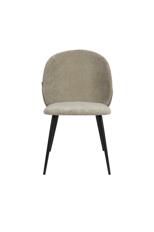 ZUIVER Koselig spisestol - mosegrnn polyesterflyel og sort metall