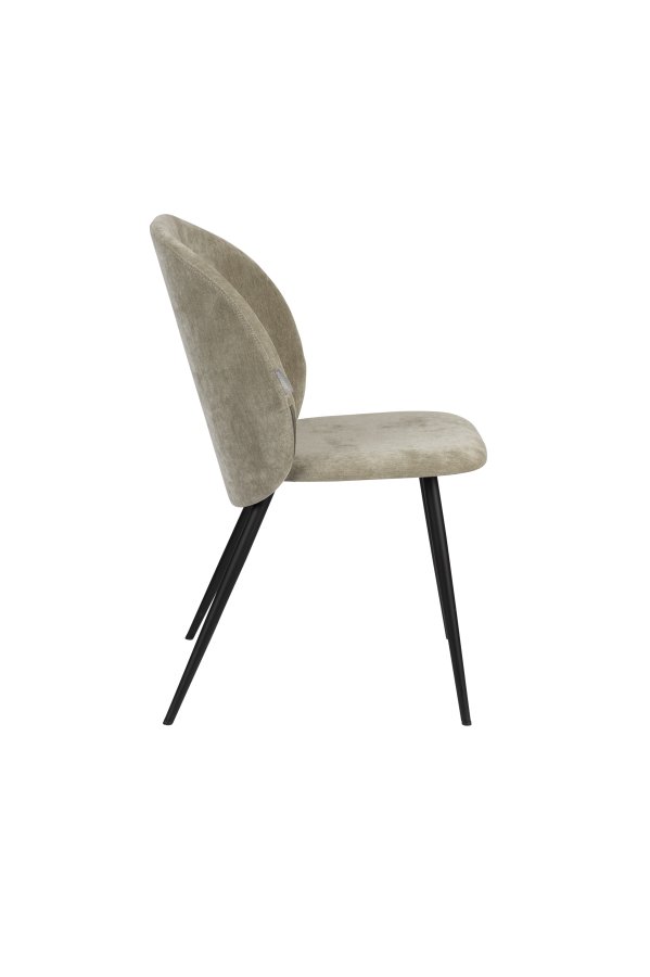 ZUIVER Koselig spisestol - mosegrnn polyesterflyel og sort metall