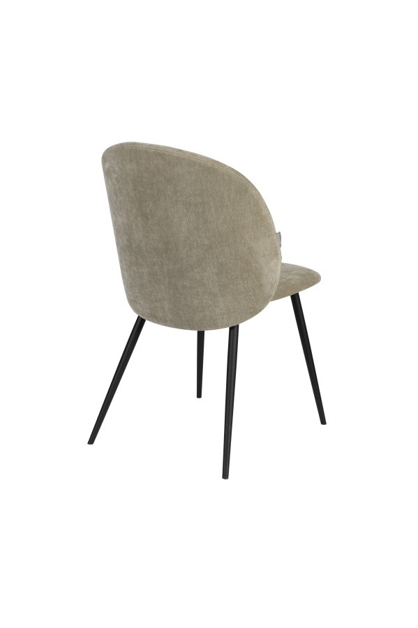 ZUIVER Koselig spisestol - mosegrnn polyesterflyel og sort metall