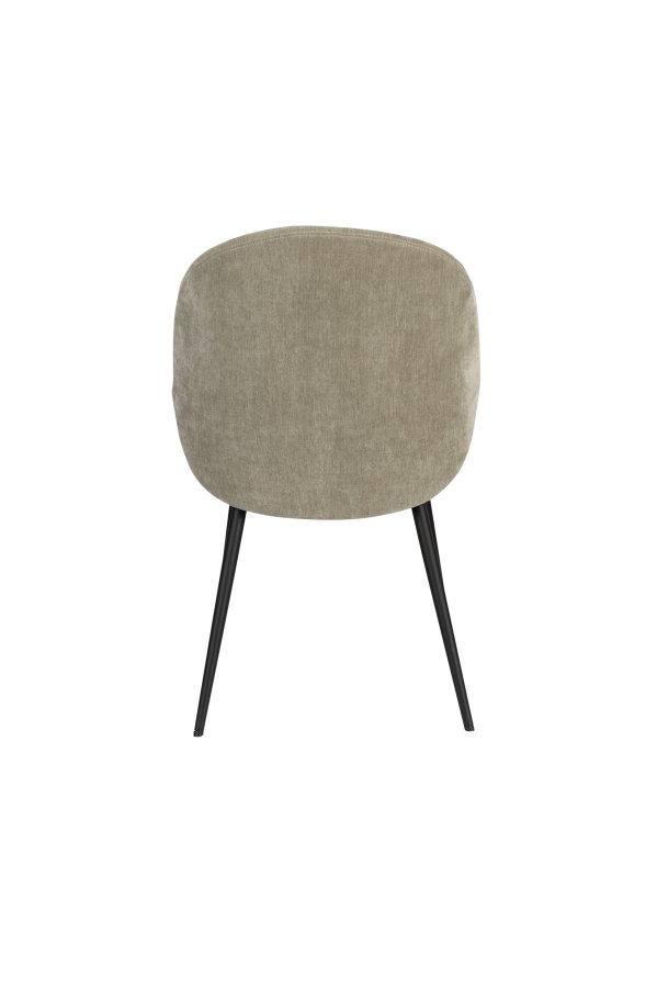 ZUIVER Koselig spisestol - mosegrnn polyesterflyel og sort metall