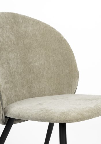 ZUIVER Koselig spisestol - mosegrnn polyesterflyel og sort metall