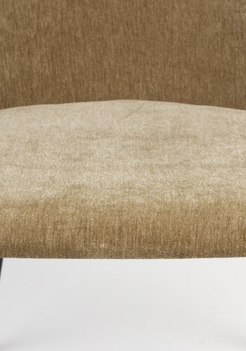 ZUIVER Koselig spisestol - sennepspolyesterflyel og sort metall