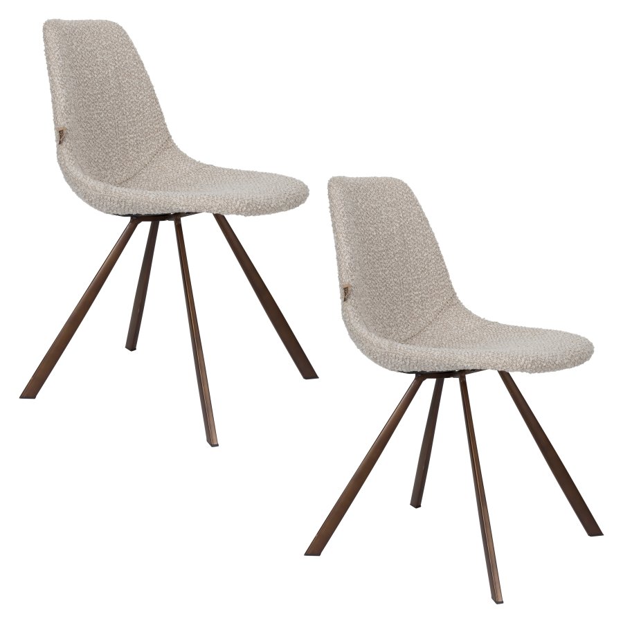 DUTCHBONE Stol Franky Boucl Beige