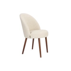 DUTCHBONE Barbara spisebordsstol - beige boucl stof og valnddefinish tr