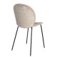 ZUIVER Bonnet spisebordstol - beige polyester teddystoff og sort metall