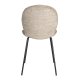 ZUIVER Bonnet spisebordstol - beige polyester teddystoff og sort metall