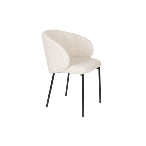 WHITE LABEL LIVING Ayle spisebordsstol, m. armln - offwhite polyester og sort jern