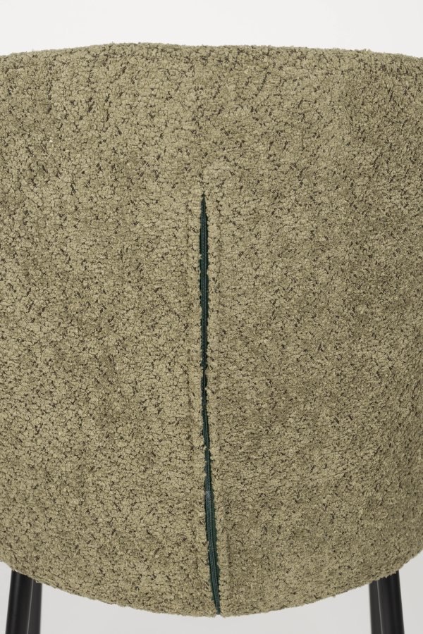 WHITE LABEL LIVING Ayle spisestuestol, med armlen - mosegrnn polyester og svart jern