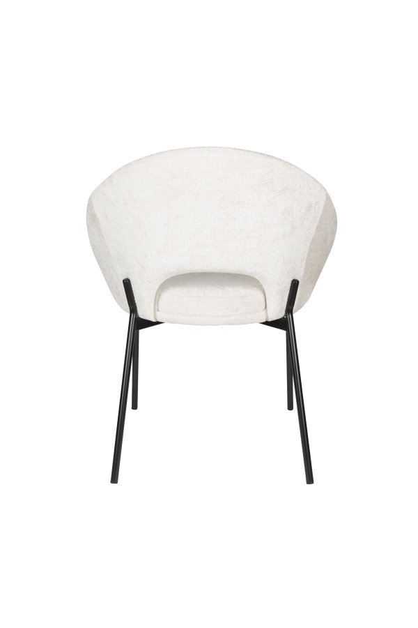 WHITE LABEL LIVING Dando spisestuestol - off-white polyester og svart jern