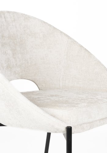 WHITE LABEL LIVING Dando spisestuestol - off-white polyester og svart jern