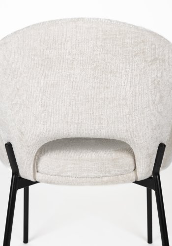 WHITE LABEL LIVING Dando spisestuestol - off-white polyester og svart jern