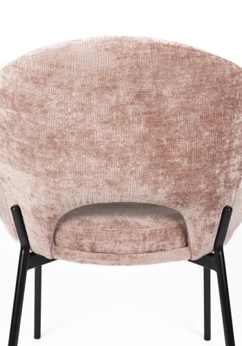 WHITE LABEL LIVING Dando spisestuestol - gammelrosa polyester og svart jern