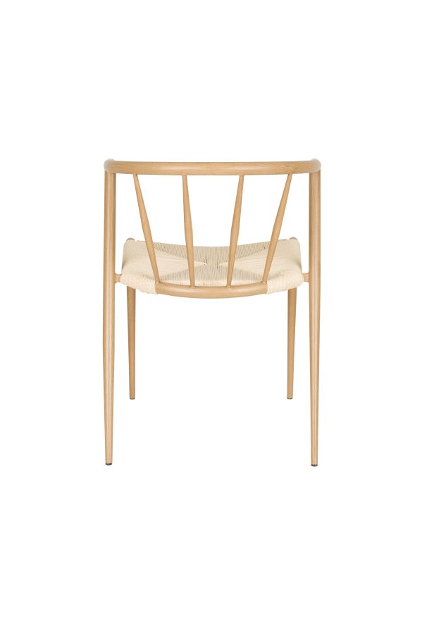 WHITE LABEL LIVING Che spisestuestol - beige papir og naturlig jern