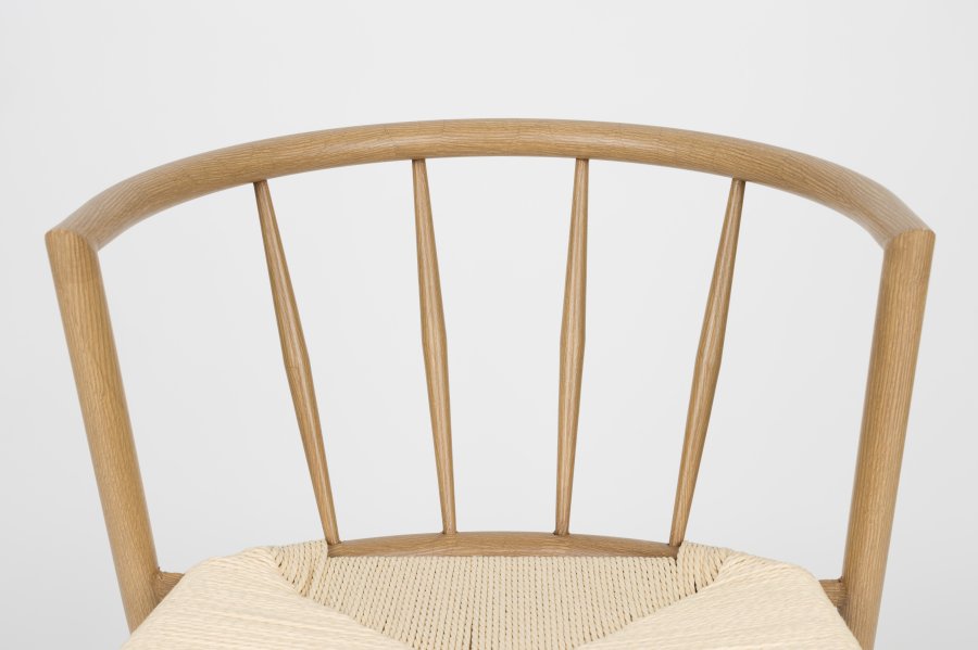 WHITE LABEL LIVING Che spisestuestol - beige papir og naturlig jern