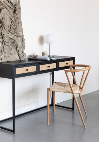 WHITE LABEL LIVING Che spisestuestol - beige papir og naturlig jern