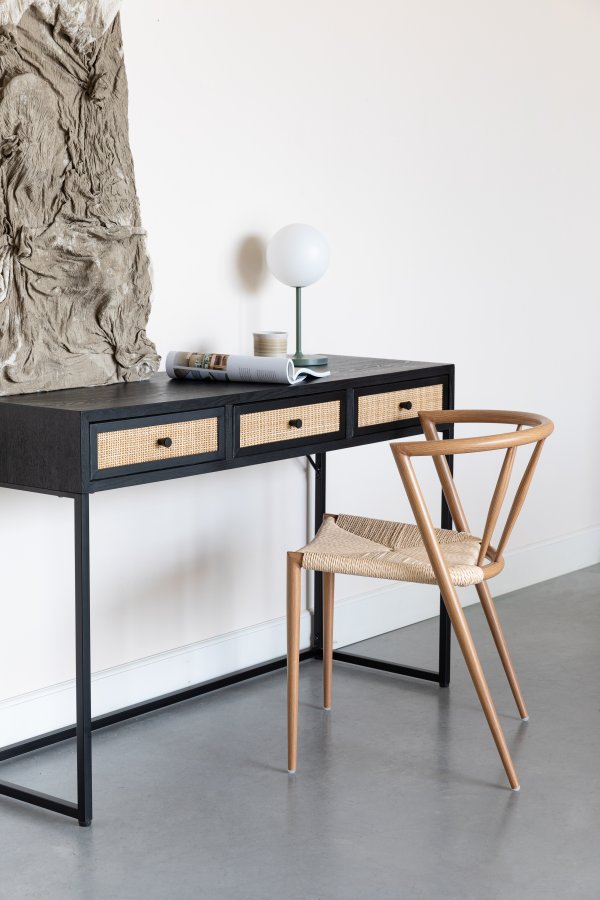 WHITE LABEL LIVING Che spisestuestol - beige papir og naturlig jern