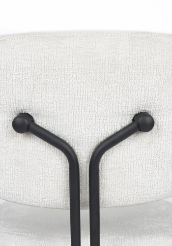 WHITE LABEL LIVING Bouton spisestuestol, stabelbar - off-white polyester og svart jern