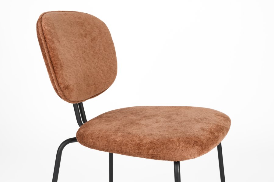 WHITE LABEL LIVING Bouton spisestuestol, stabelbar - terra polyester og svart jern