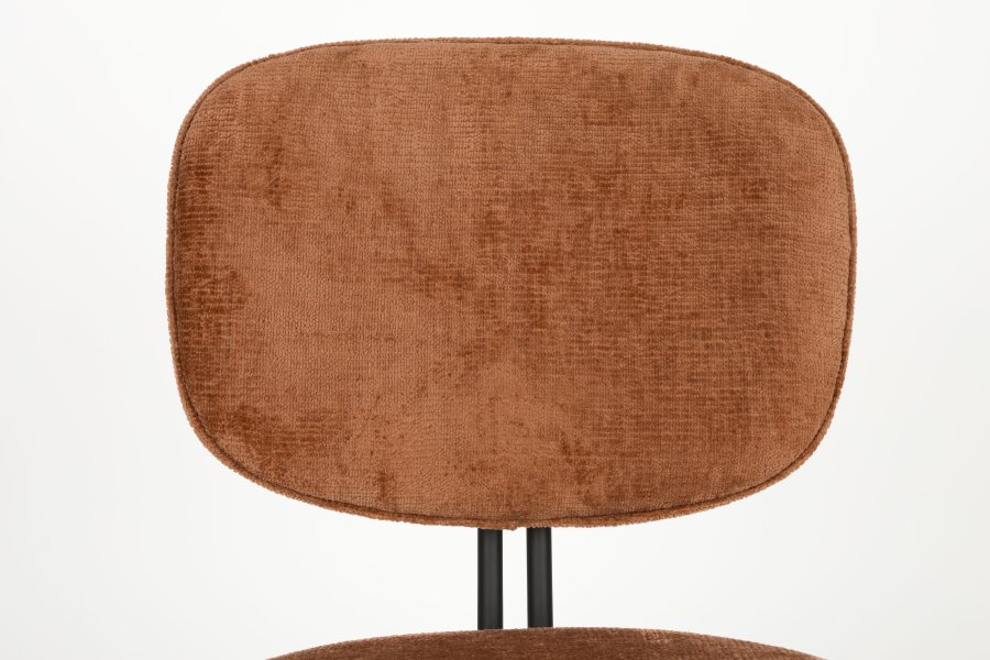 WHITE LABEL LIVING Bouton spisestuestol, stabelbar - terra polyester og svart jern