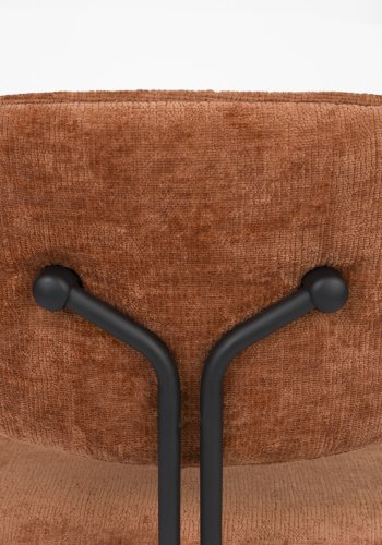 WHITE LABEL LIVING Bouton spisestuestol, stabelbar - terra polyester og svart jern